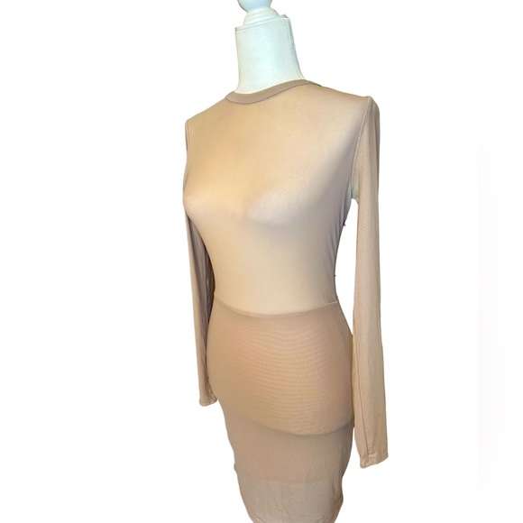 HOUSE OF CB LONDON - Sheer Top, Form Fitting Dress. Lined From Waist Down.Size S - Picture 7 of 11